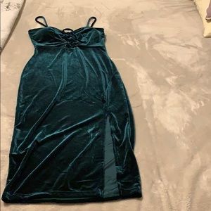 Green velvet dress
